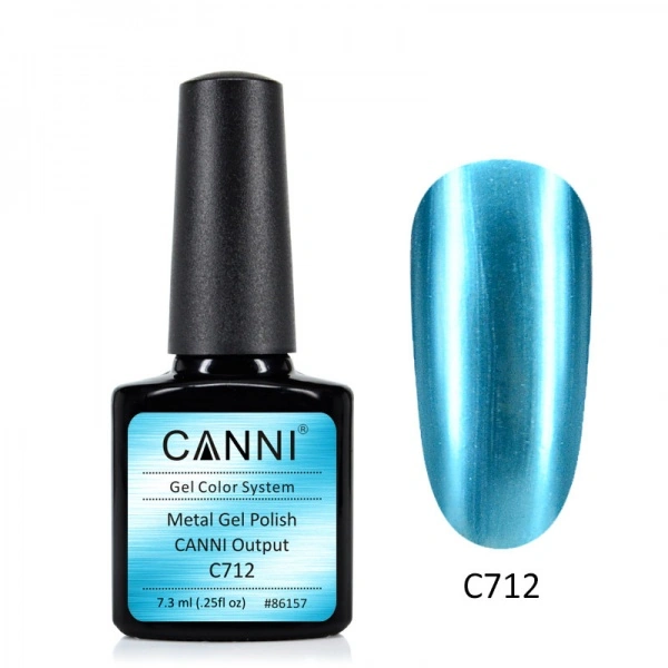 Дзеркальний гель-лак Canni Mirror Gel Polish №712 блакитний 7,3 мл