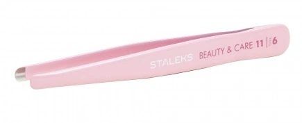 Пінцет для брів Staleks Eyebrow Tweezers BEAUTY&CARE 11 TYPE 6 закруглені кромки