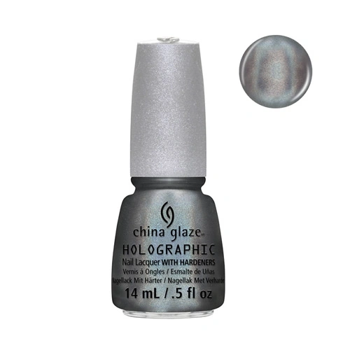 Лак China Glaze Holographic Cosmic Dust темно-сріблястий з олов`яним відливом, голографія 15 мл