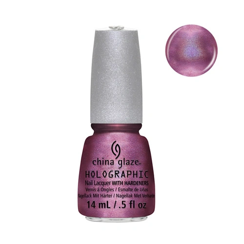 Лак China Glaze Holographic Astro-Hot рожево-бузковий, голографічний 15 мл