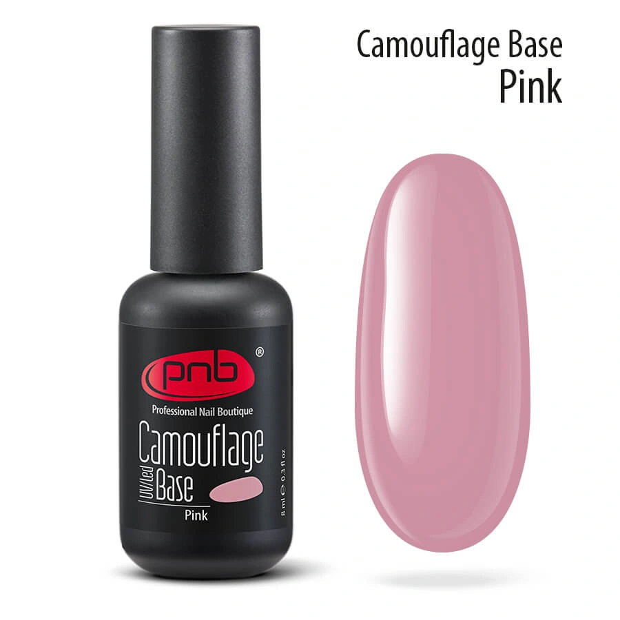 Камуфлююча каучукова база PNB UV/LED Camouflage Base Pink рожева 8 мл
