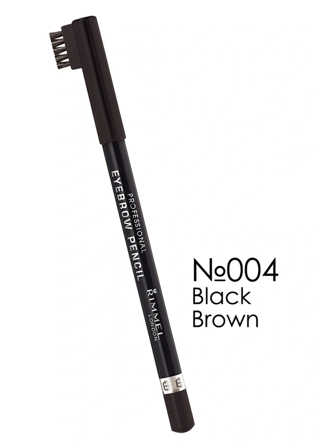 Олівець для брів Rimmel Eyebrow Pencil 04 №04, чорно-коричневий