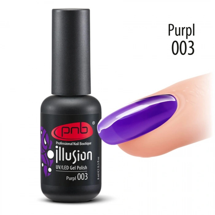 Гель-лак вітражний PNB №003 Illusion Purple фіолетовий 8 мл