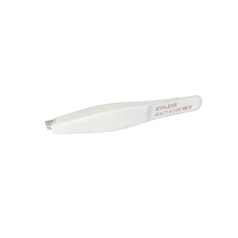 Пінцет для брів Staleks Tweezer Eyebrow Beauty & Care 40 type 4 вузькі скошені кромки