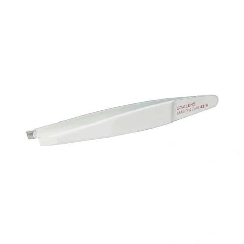 Пінцет для брів Staleks Tweezer Eyebrow Beauty & Care 42 type 4 вузькі скошені кромки