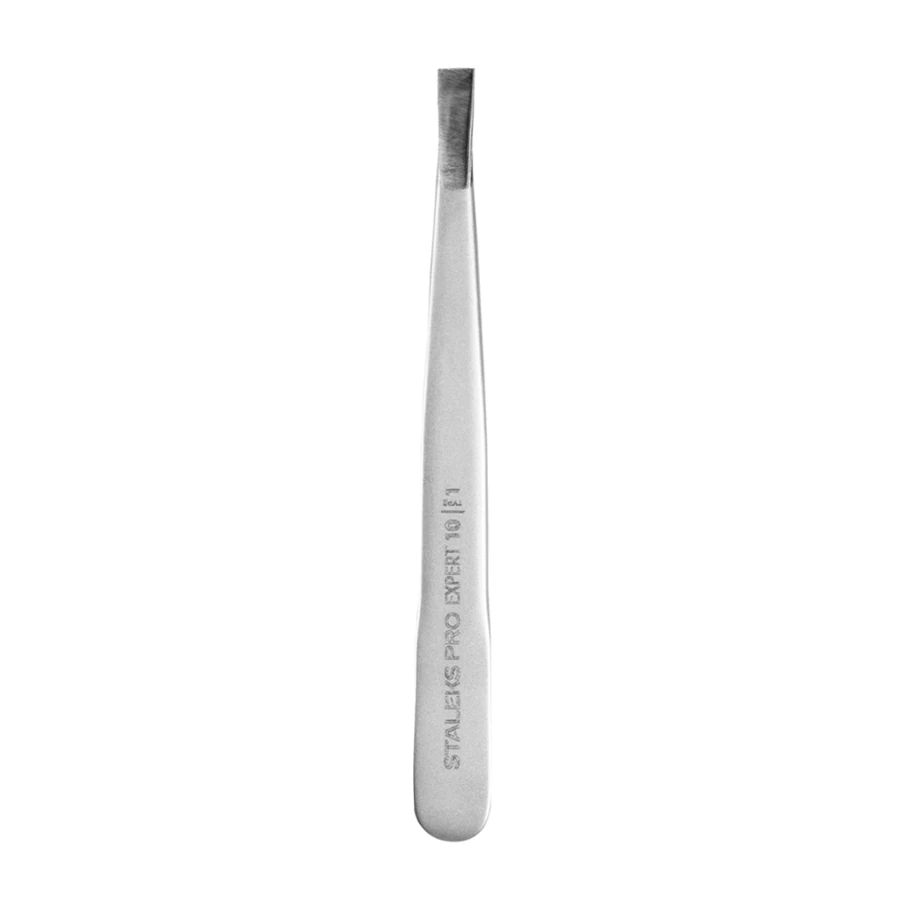 Пінцет для брів Staleks Pro EXPERT 10 TYPE 1 широкі прямі краї