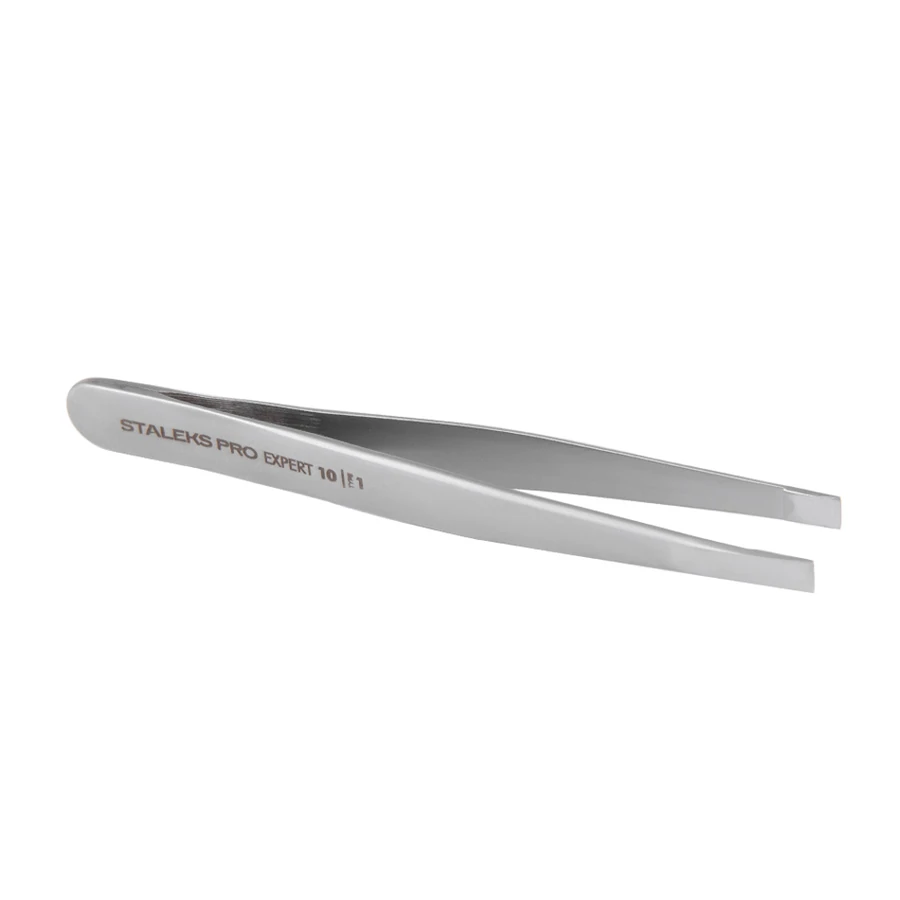 Пінцет для брів Staleks Pro EXPERT 10 TYPE 1 широкі прямі краї