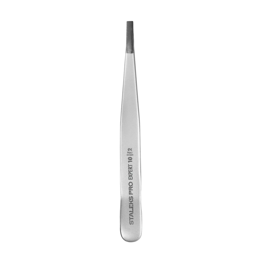 Пінцет для брів Staleks Pro EXPERT 10 TYPE 2 вузькі прямі кромки