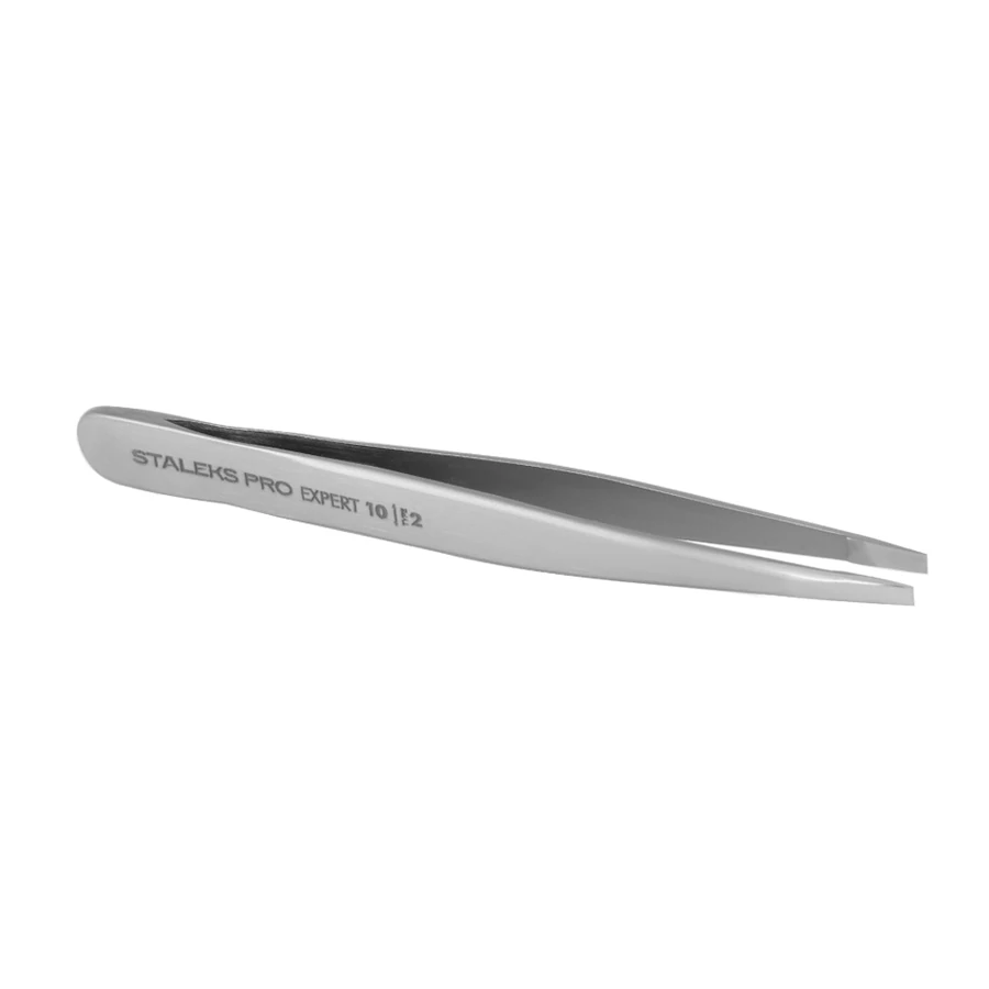 Пінцет для брів Staleks Pro EXPERT 10 TYPE 2 вузькі прямі кромки