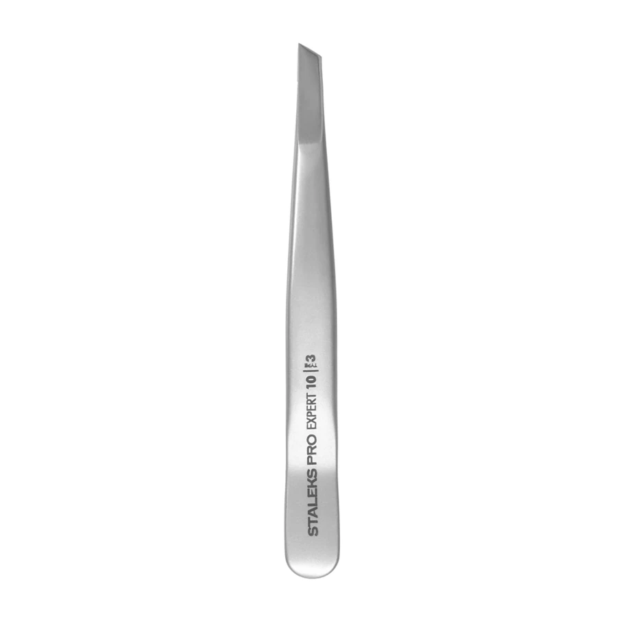 Пінцет для брів Staleks Pro EXPERT 10 TYPE 3 широкі скошені краї