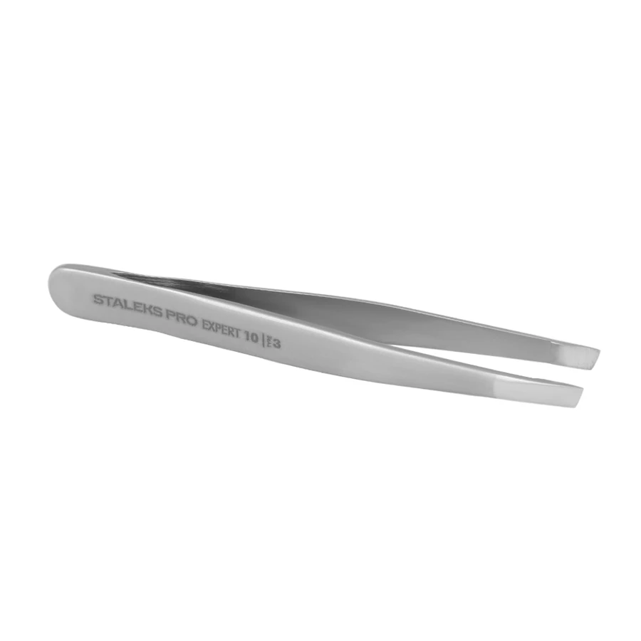 Пінцет для брів Staleks Pro EXPERT 10 TYPE 3 широкі скошені краї