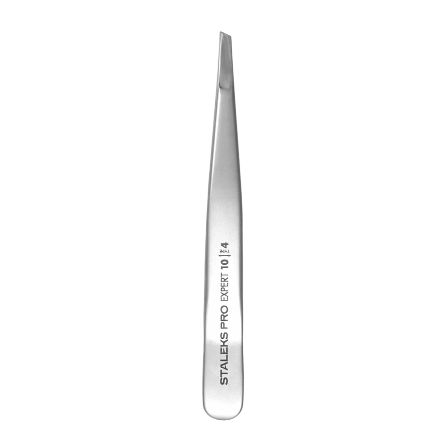 Пінцет для брів Staleks Pro Eyebrow Tweezers EXPERT 10 TYPE 4 вузькі скошені кромки