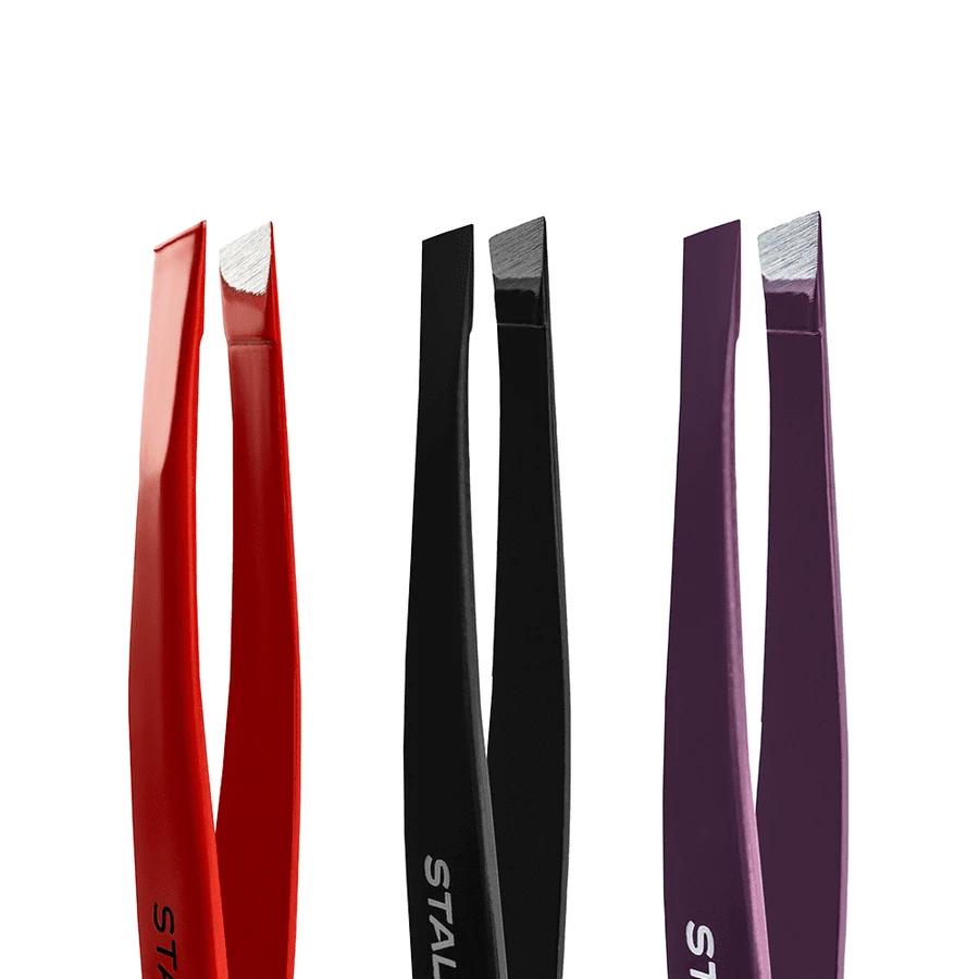 Пінцет для брів Staleks Pro Expert 11 TYPE 3 широкі скошені кромки, в асортименті