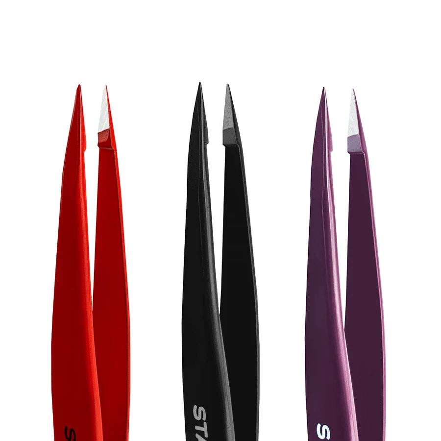 Пінцет для брів Staleks Pro EXPERT 11 TYPE 5 точковий, червоний