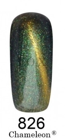 Магнітний гель-лак FOX Gel-polish Gold Chameleon 826, темний зелений із золотим мікроблиском, хамелеон 12 ml