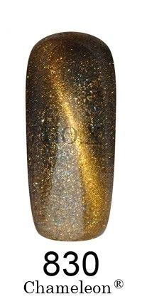 Магнітний гель-лак FOX Gel-polish Gold Chameleon 830, темно-золотий із золотим мікроблиском, хамелеон 12 ml