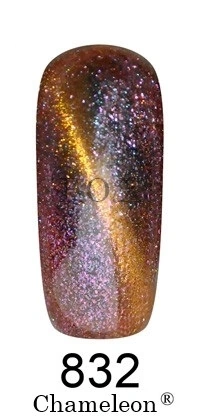 Магнітний гель-лак FOX Gel-polish Gold Chameleon 832, винно-малиновий із золотим мікроблиском, хамелеон 12 ml