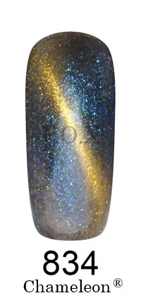Магнітний гель-лак FOX Gel-polish Gold Chameleon 834, темний синій із золотим мікроблиском, хамелеон 12 ml