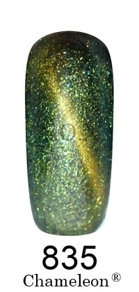 Магнітний гель-лак FOX Gel-polish Gold Chameleon 835, зелено-золотий із золотим мікроблиском, хамелеон 12 ml