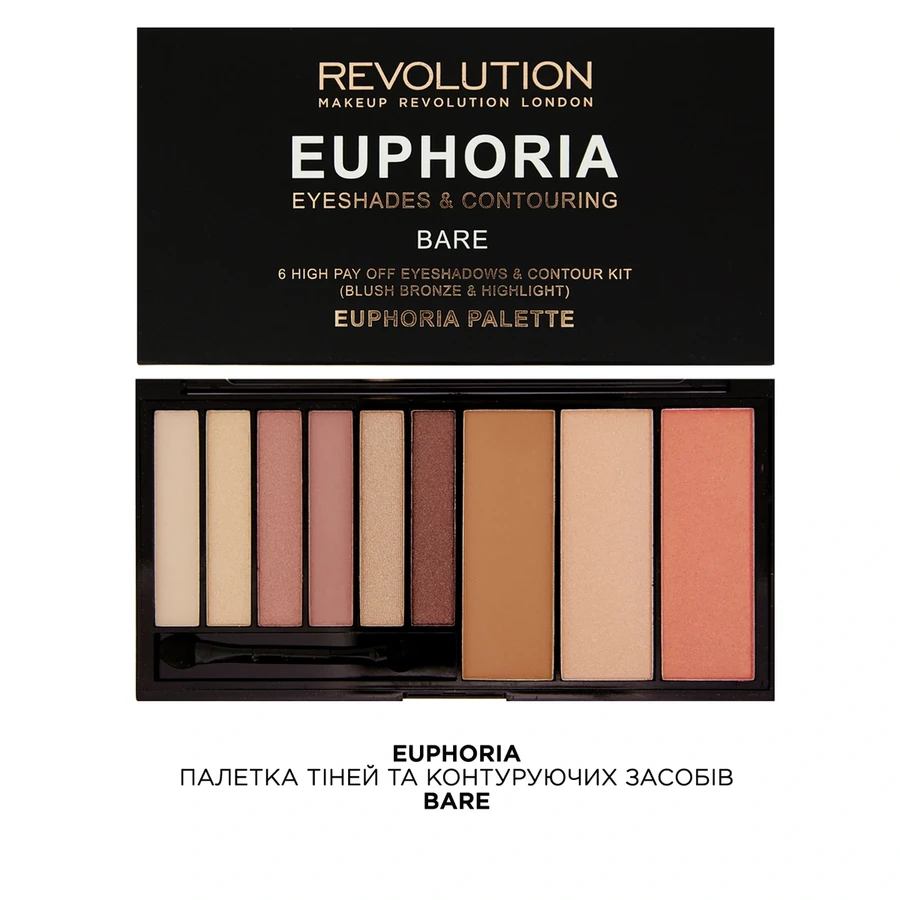 Палетка тіней та контуруючих засобів MakeUp Revolution Euphoria Palette (Bare)