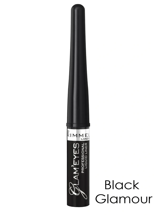 Підводка для очей Rimmel Glaneyes Professional Liquid Liner (Black Glamour) Black Glamour
