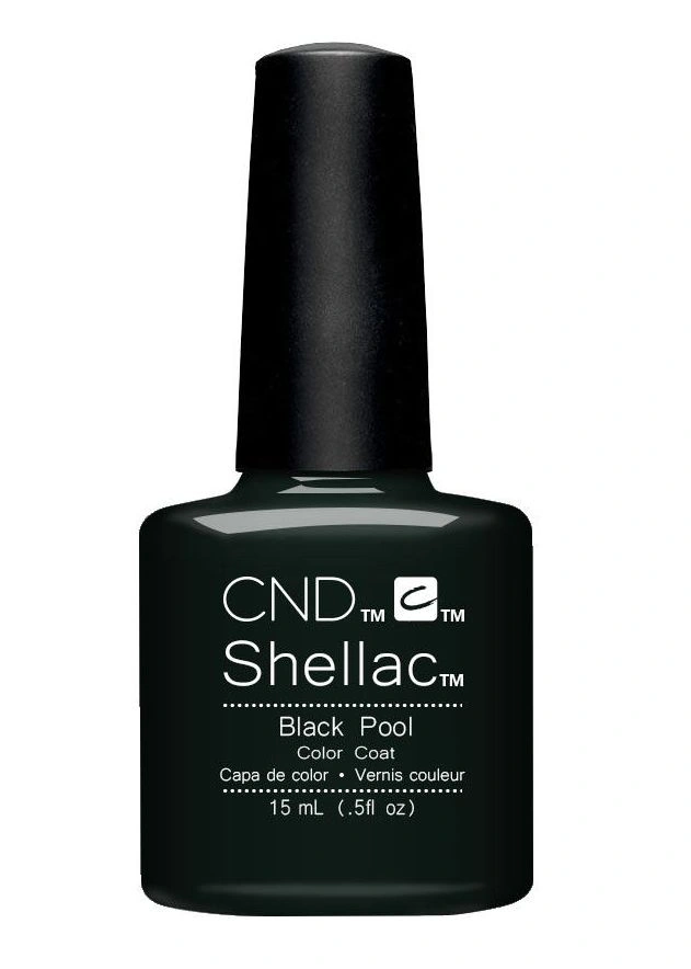 Гель-лак CND Shellac Black Pool чорний, насичений 15 мл