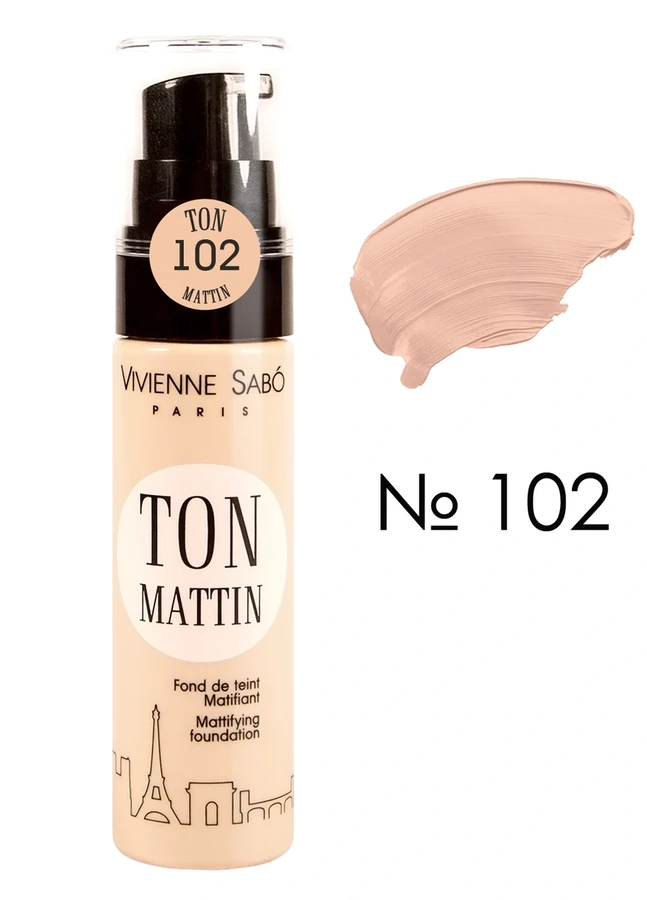 Тональний крем Vivienne Sabo Ton Mattin Tonal Basis (№102) №102, що матує
