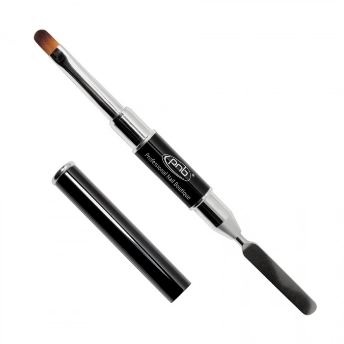 Пензель овальний PNB Gel Brush + Spatula 2 in 1 нейлон