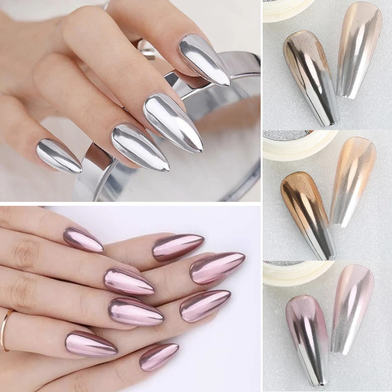 Дзеркальна пудра для нігтів Naomi Mirror Powder Chrome хром 1 г