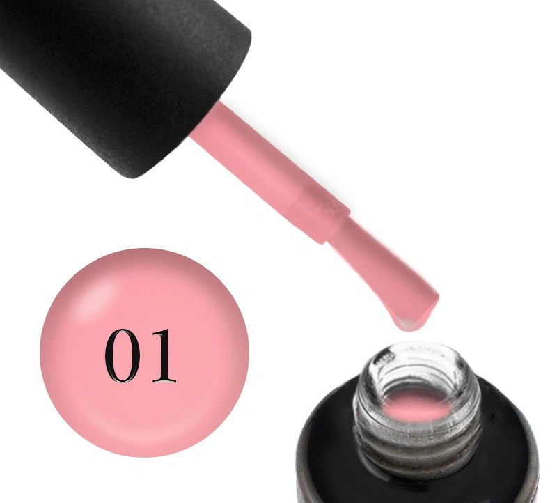 База камуфлююча для гель-лаку Naomi Rubber Comouflage Base Coat 001 ягідно-рожева, напівпрозора 15 мл