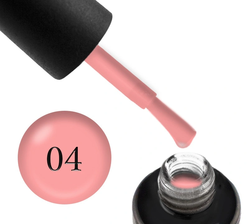 База камуфлююча для гель-лаку Naomi Rubber Comouflage Base Coat 004 персикова, напівпрозора 15 мл