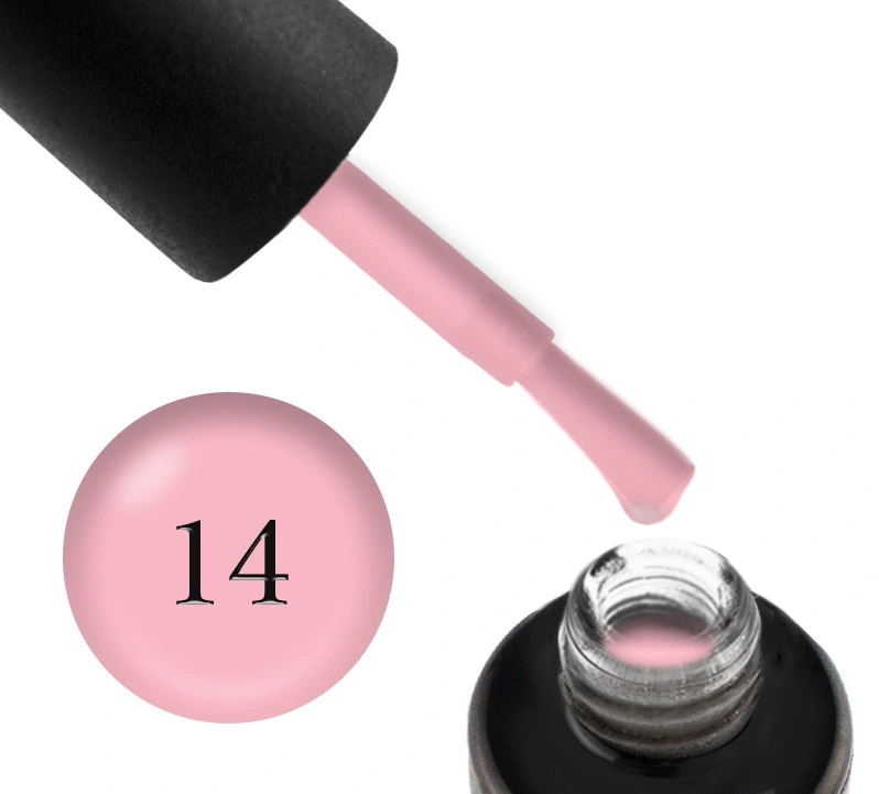 База камуфлююча для гель-лаку Naomi Rubber Comouflage Base Coat 014 блідо-рожева, каучукова 15 мл