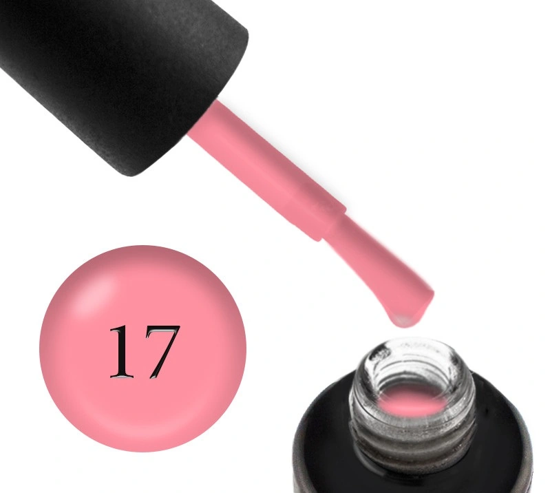 База камуфлююча для гель-лаку Naomi Rubber Comouflage Base Coat 017 рожева, каучукова 15 мл