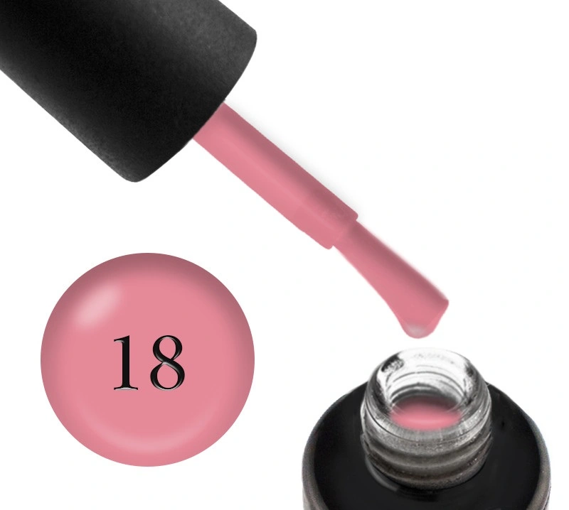 База камуфлююча для гель-лаку Naomi Rubber Comouflage Base Coat 018 тепло-рожева, каучукова 15 мл