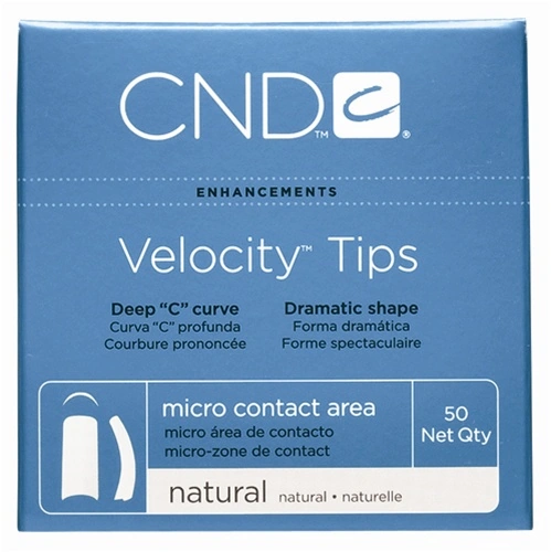 Типси з мікроконтактною зоною CND Natural Velocity Tips №2 №2, вигин C 50 шт