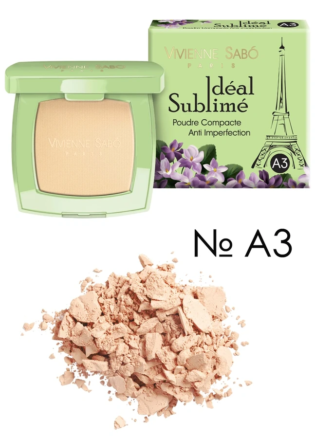 Пудра компактна Vivienne Sabo Ideal Sublime Compact Powder №A3 №А3, проти недоліків шкіри