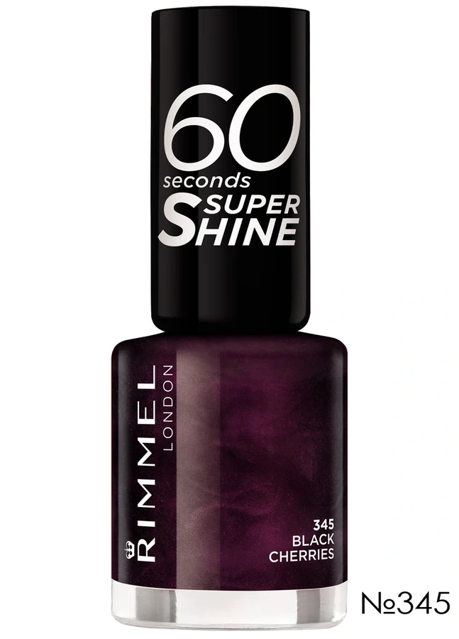 Лак для нігтів Rimmel 60 Seconds Nail Polish №345 Black Cherries, перламутровий
