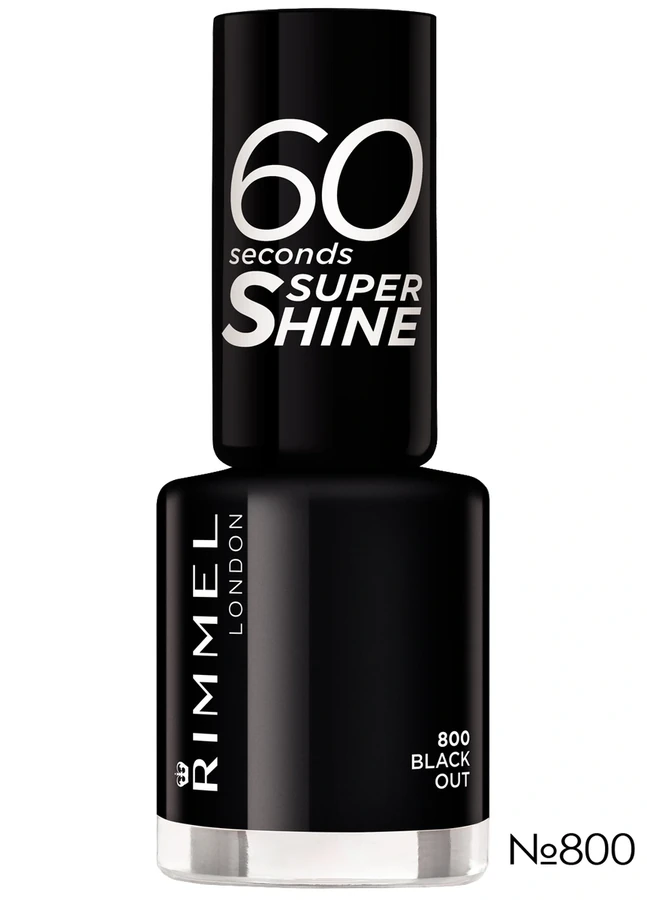 Лак для нігтів Rimmel 60 Seconds Nail Polish №800 Black Out, емаль