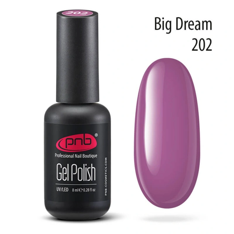 Гель-лак PNB №202 Big Dream темна чайна троянда, емаль 8 мл