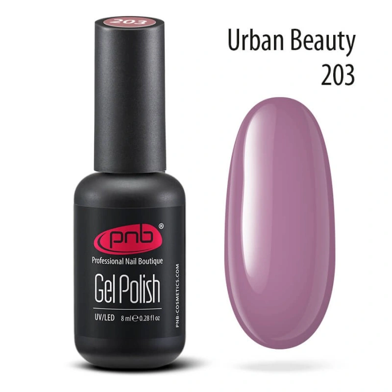 Гель-лак PNB №203 Urban Beauty світла чайна троянда, емаль 8 мл