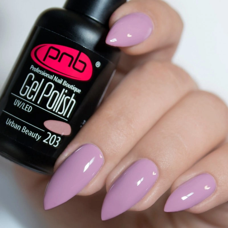 Гель-лак PNB №203 Urban Beauty світла чайна троянда, емаль 8 мл