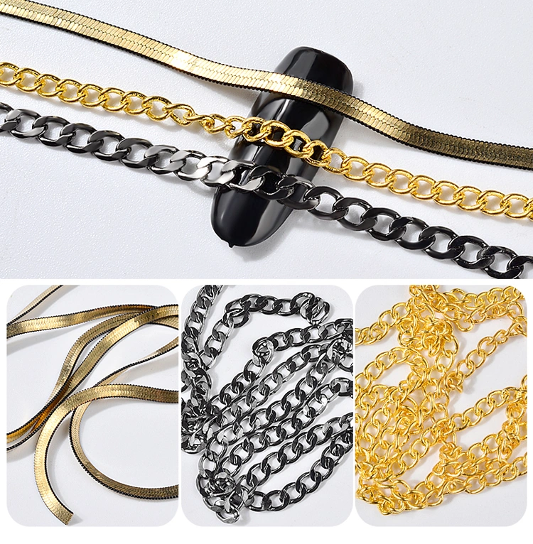 Ланцюжок для дизайну Nail Perfect Gold Chain Snake for Design