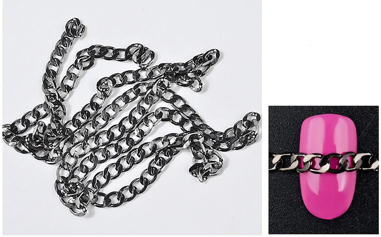 Ланцюжок для дизайну Nail Perfect Silver-Black Chain for Design