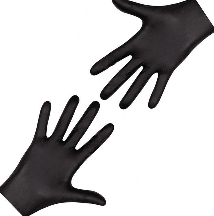 Рукавички нітрилові неопудрені L Mercator Medical Nitrylex PF Black Gloves L (8-9) чорні 100 шт