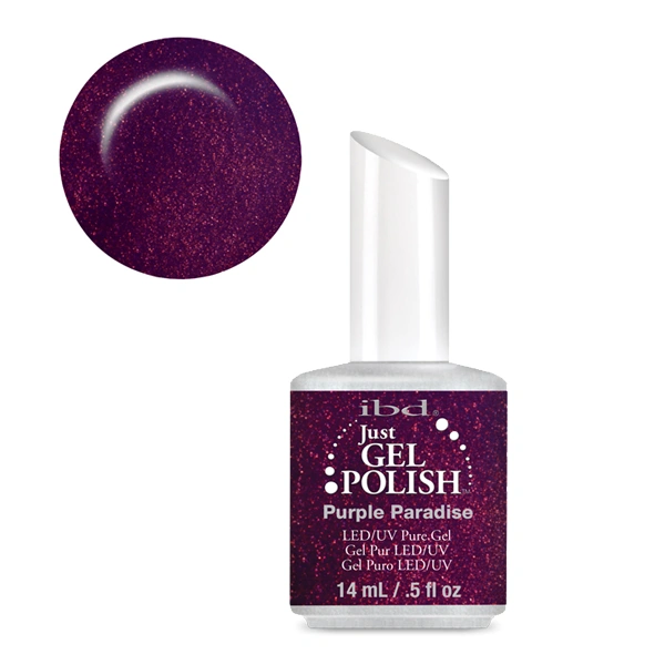 Гель-лак Фіолетовий рай IBD Just Gel Polish Purple Paradise темно-фіолетовий з шиммером 14 мл
