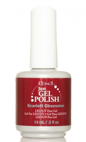 Гель-лак Одержимість Скарлетт IBD Just Gel Polish Scarlett Obsession темно-червоний з мікроблиском 14 мл