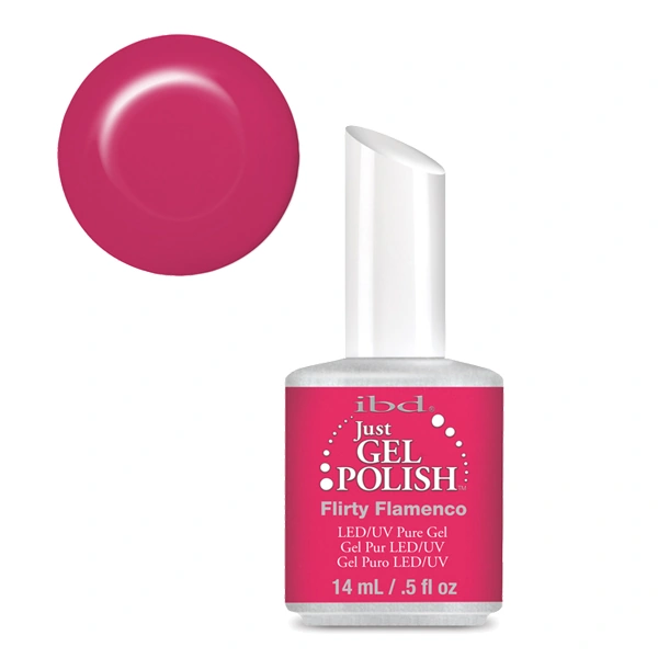 Гель-лак Кокетливий фламенко IBD Just Gel Polish Flirty Flamenco насичений рожевий, емаль 14 мл