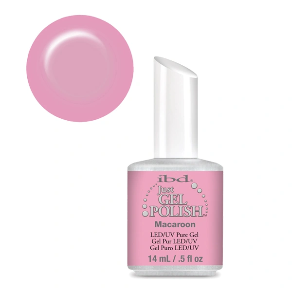 Гель-лак Міндальне печиво IBD Just Gel Polish Macaroon світлий, ніжно-рожевий з ледь помітним шиммером 14 мл