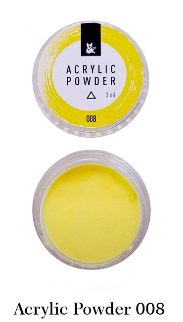 Акрилова пудра FOX Acryl Powder №08 жовта 3 мл