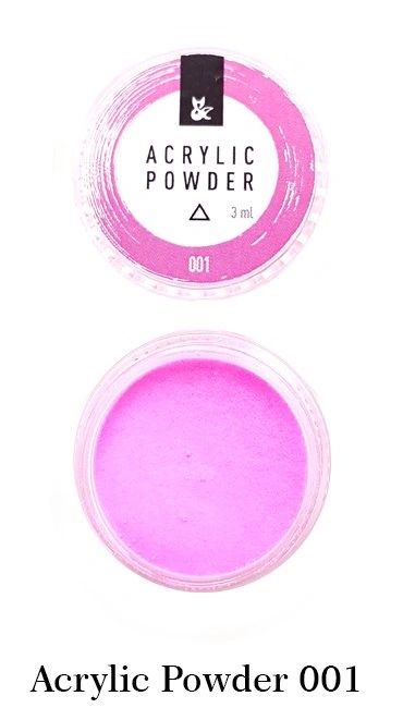 Акрилова пудра FOX Acryl Powder №01 рожева 3 мл